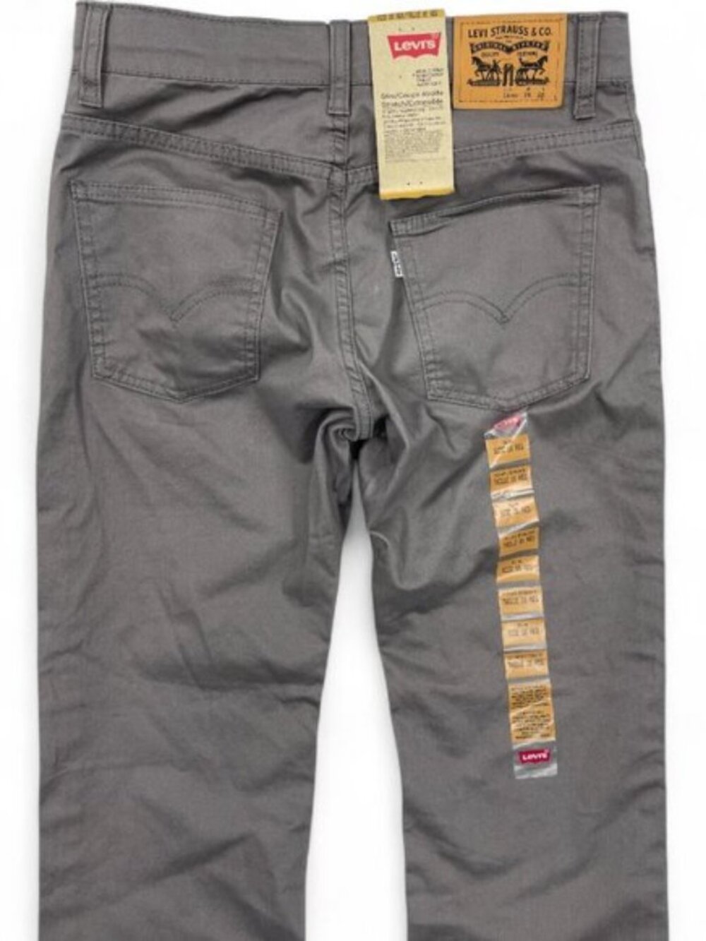 Levi’s Slim Fit Tapered Leg Gray Boys Pants Jeans 16 Reg 28x28 NEW